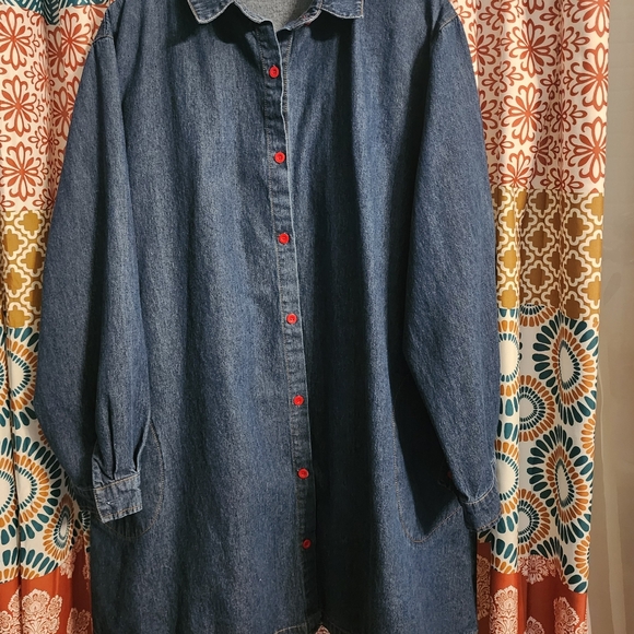 Denim Shirt Dress /Jacket - Picture 3 of 7